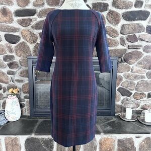 Philosophy Tartan Plaid 3/4 Length Sleeve Dress - Size 4